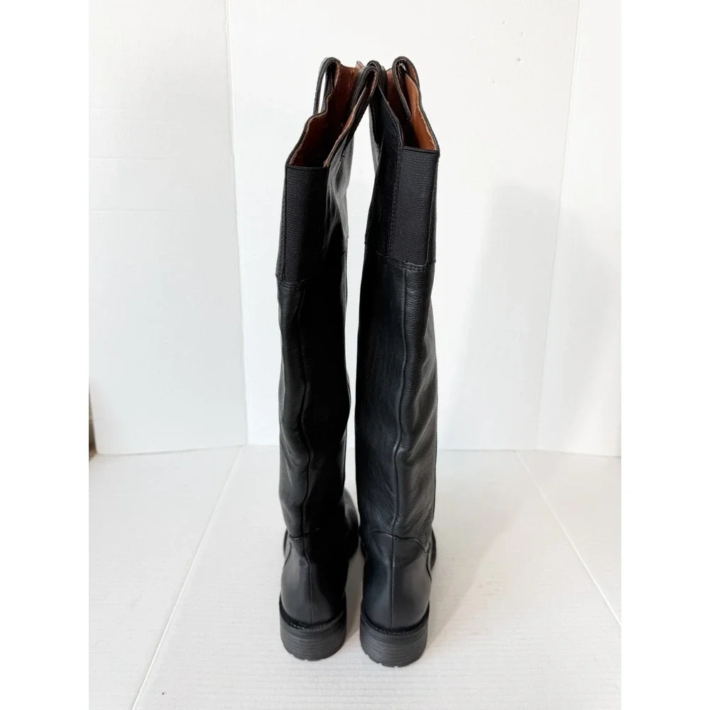 Enzo Angiolini Womens Holdyn Black Leather Over Knee Equestrian Riding Boot 6.5